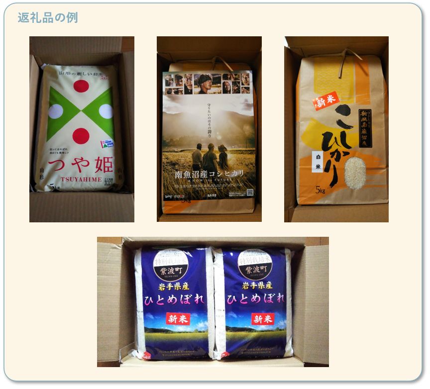 ふるさと納税でいただいた返礼品の例